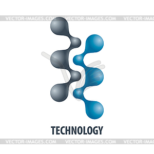 Технология логотип в виде атомов - векторное графическое изображение