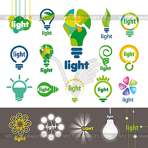 Biggest collection of logos lamps - vector clipart