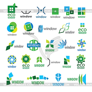 Большая коллекция окне логотипы - векторный графический клипарт