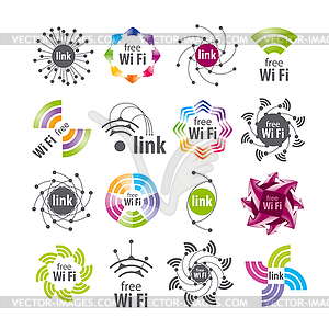 Collection of logos Wifi connection - vector clipart