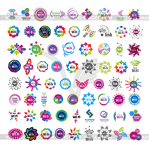 Biggest collection of logos Wifi connection - vector clip art