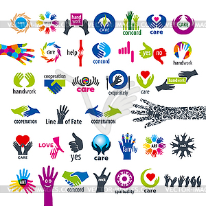 Biggest collection of logos hands - vector clipart