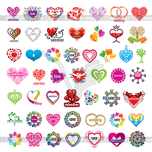 Biggest collection of logos hearts and valentines - vector clipart