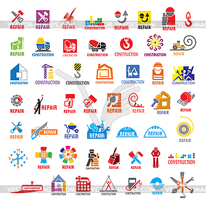 Biggest collection of logos construction and repair - vector clipart