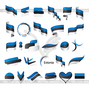 Biggest collection of flags of Estonia - color vector clipart