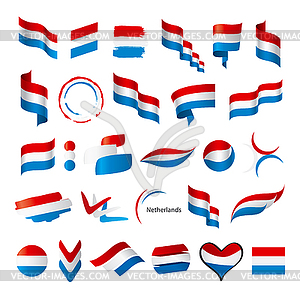 Biggest collection of flags of Netherlands - stock vector clipart