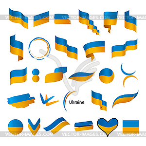 Biggest collection of flags of Ukraine - vector image