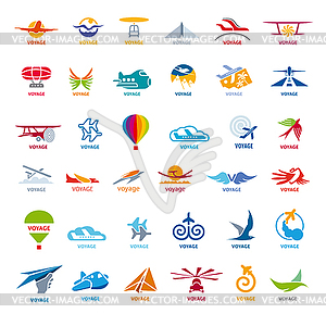 Biggest collection of logos flights - vector image