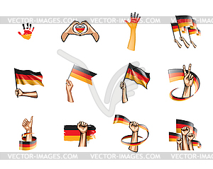 Germany flag and hand - vector EPS clipart