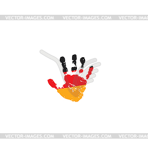 Germany flag and hand - vector clipart