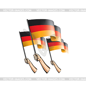 Германия флаг и рука - векторизованное изображение клипарта