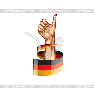 Germany flag and hand - royalty-free vector image