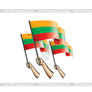 Lithuania flag and hand - vector clip art