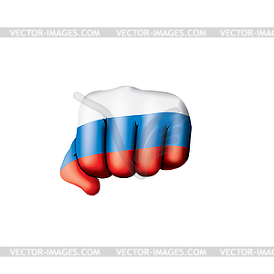 Russia flag and hand - vector clipart