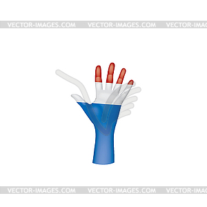 Netherlands flag and hand - vector clipart