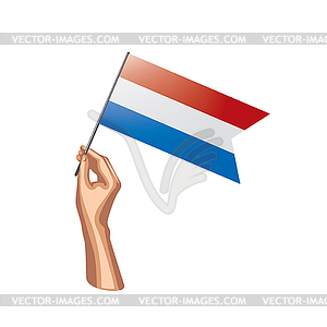 Netherlands flag and hand - royalty-free vector image