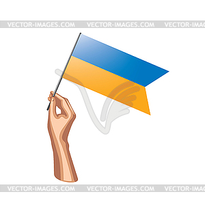 Флаг Украины и рука - графика в векторе