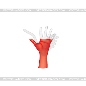 Poland flag and hand - vector clipart