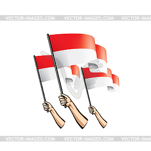 Индонезия флаг и рука - изображение в векторе