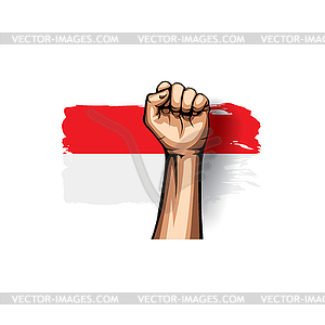 Индонезия флаг и рука - графика в векторе