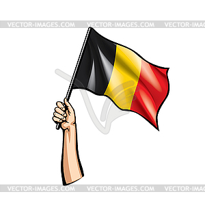 Бельгийский флаг и рука - иллюстрация в векторе