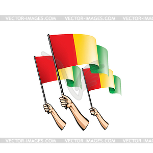 Guinea flag and hand - vector clip art