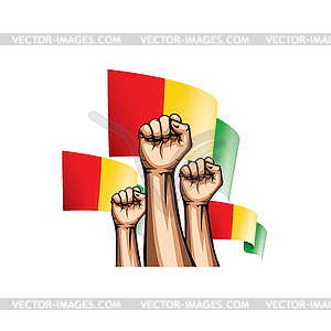 Guinea flag and hand - vector clipart