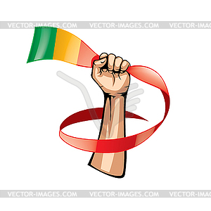 Mali flag and hand - vector clipart