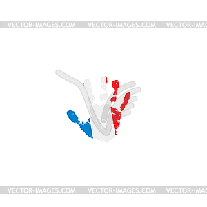 France flag and hand - vector clip art