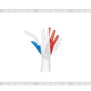 Франция флаг и рука - векторное графическое изображение