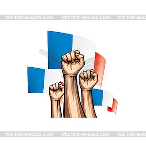 France flag and hand - royalty-free vector image