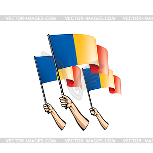 Chad flag and hand - vector clip art