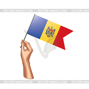 Молдова флаг и рука - векторное изображение EPS