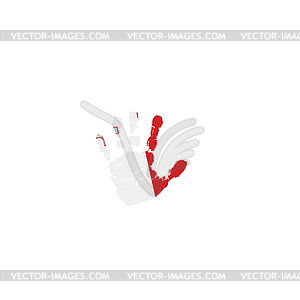 Malta flag and hand - vector image