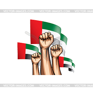 Объединенные Арабские Эмираты флаг и рука - векторный клипарт