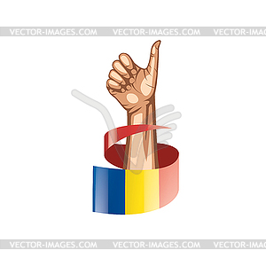 Румыния флаг и рука - клипарт в векторном виде