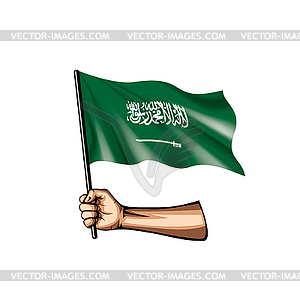 Саудовская Аравия флаг и рука - векторизованный клипарт