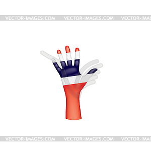 Thailand flag and hand - vector image