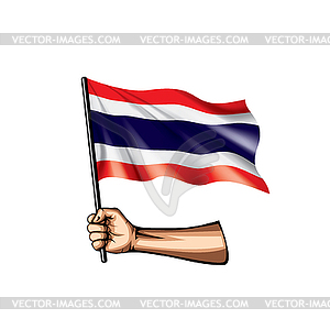 Thailand flag and hand - vector clipart