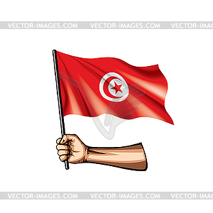 Тунис флаг и рука - изображение в формате EPS