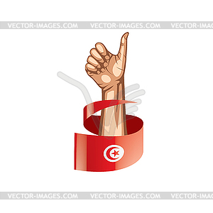 Тунис флаг и рука - векторная графика
