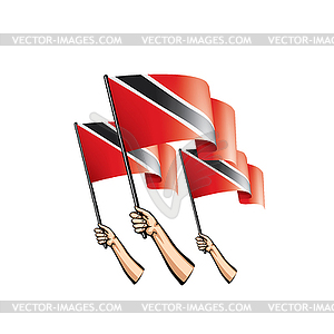 Trinidad and tobago flag and hand - vector image