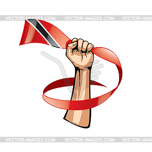 Тринидад и Тобаго флаг и рука - клипарт в векторном виде