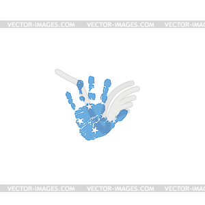 Federated States Micronesia flag and hand - vector clip art