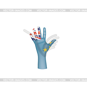 Tuvalu flag and hand - vector clipart