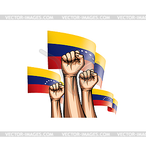 Venezuela flag and hand - vector clipart