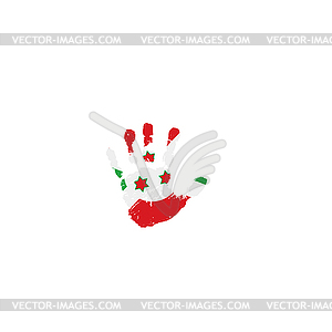 Burundi flag and hand - vector clipart