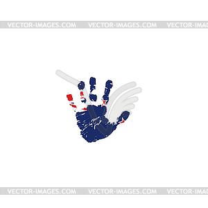 New Zealand flag and hand - vector image