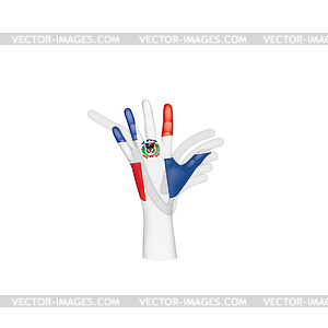 Dominicana flag and hand - vector clip art