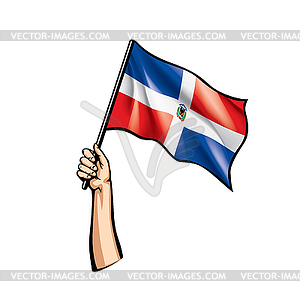 Dominicana flag and hand - vector clipart